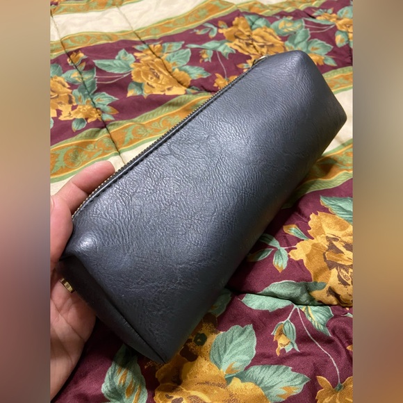 #4- NEIMAN MARCUS Black Leather Utility/Pencil Case